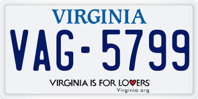 VA license plate VAG5799