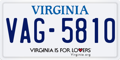 VA license plate VAG5810