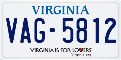 VA license plate VAG5812