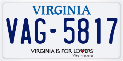 VA license plate VAG5817