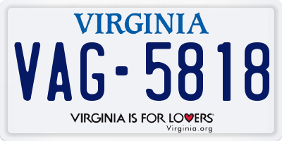 VA license plate VAG5818