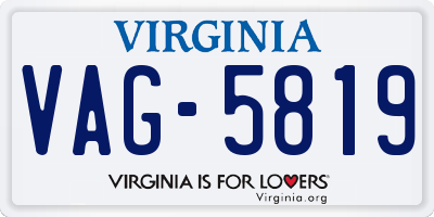 VA license plate VAG5819