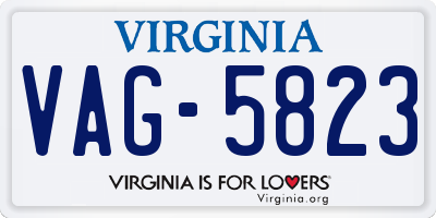 VA license plate VAG5823
