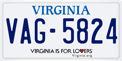 VA license plate VAG5824