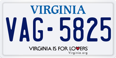 VA license plate VAG5825