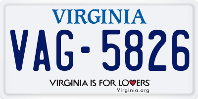 VA license plate VAG5826