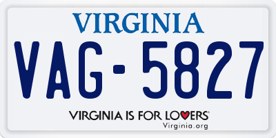VA license plate VAG5827