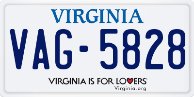 VA license plate VAG5828