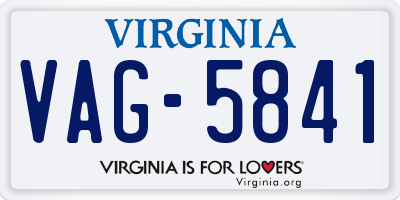 VA license plate VAG5841