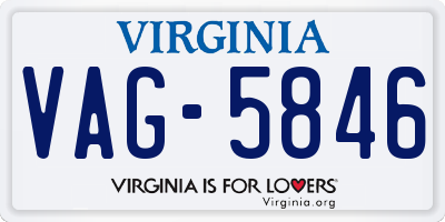 VA license plate VAG5846