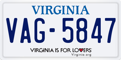 VA license plate VAG5847