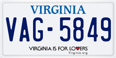 VA license plate VAG5849