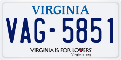 VA license plate VAG5851