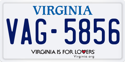 VA license plate VAG5856