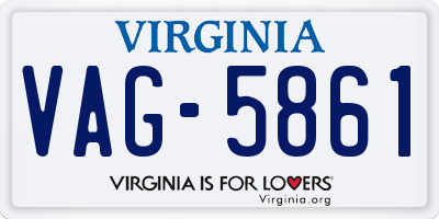 VA license plate VAG5861