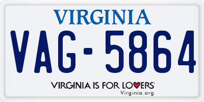 VA license plate VAG5864