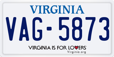 VA license plate VAG5873