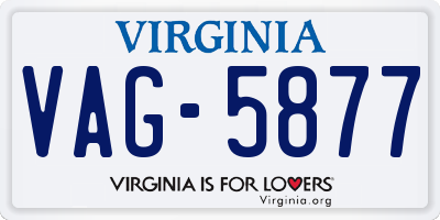 VA license plate VAG5877