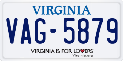 VA license plate VAG5879