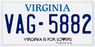 VA license plate VAG5882