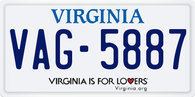 VA license plate VAG5887