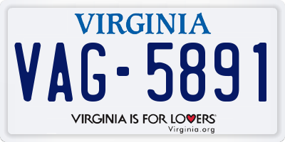 VA license plate VAG5891