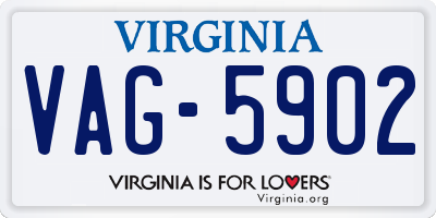 VA license plate VAG5902