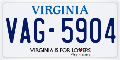 VA license plate VAG5904