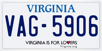 VA license plate VAG5906