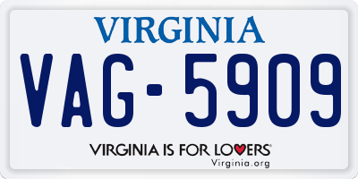 VA license plate VAG5909