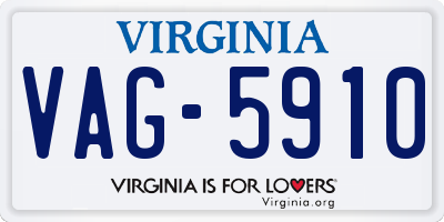VA license plate VAG5910
