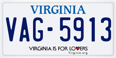 VA license plate VAG5913