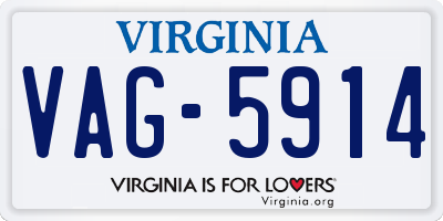 VA license plate VAG5914