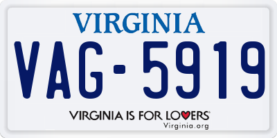 VA license plate VAG5919