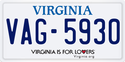 VA license plate VAG5930