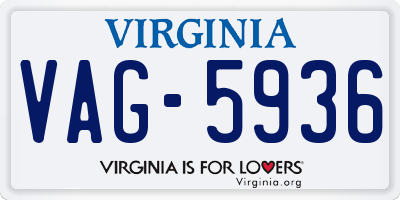 VA license plate VAG5936