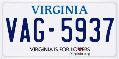 VA license plate VAG5937