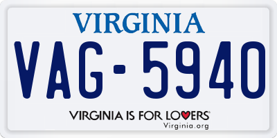 VA license plate VAG5940