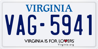 VA license plate VAG5941