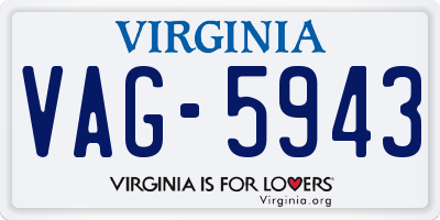 VA license plate VAG5943