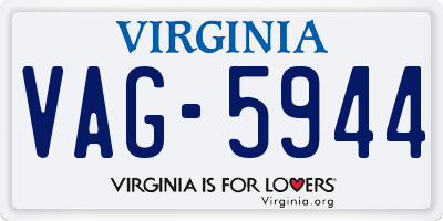 VA license plate VAG5944