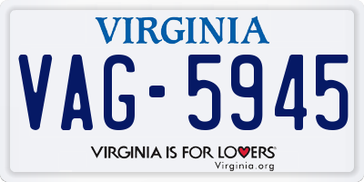 VA license plate VAG5945