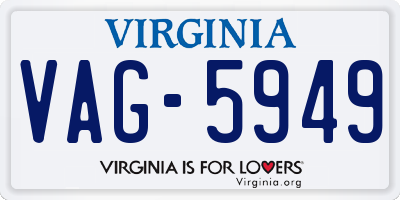 VA license plate VAG5949