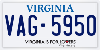 VA license plate VAG5950