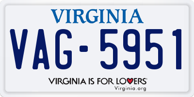 VA license plate VAG5951