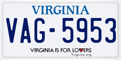 VA license plate VAG5953