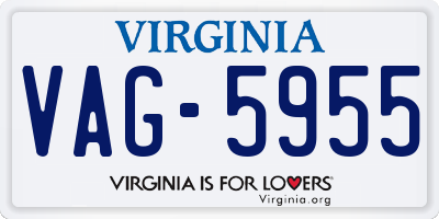 VA license plate VAG5955