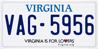 VA license plate VAG5956