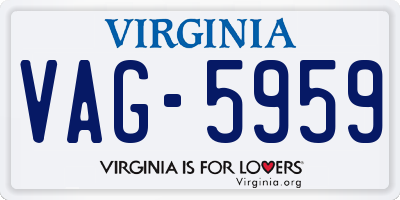 VA license plate VAG5959