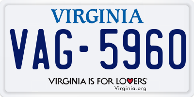 VA license plate VAG5960